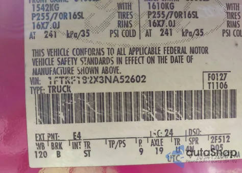 2003 Ford F-150 Xl/Xlt from USA, damaged, VIN 1FTRF182X3NA52602